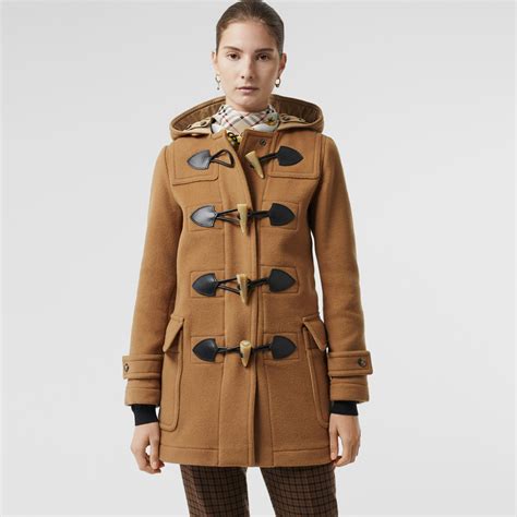 long wool blend duffle coat burberry|duffle coat burberry femme.